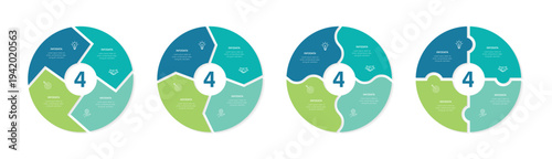 Circle arrows modern infographic. Can be used for presentations banner, workflow layout, process diagram logic analysis. Venn diagram vector 10 eps