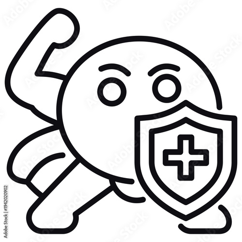 Cell Defender Line Icon