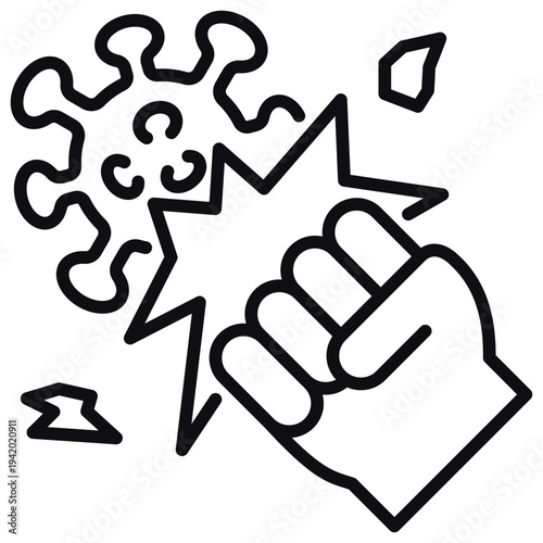 Infection Fighter Line Icon