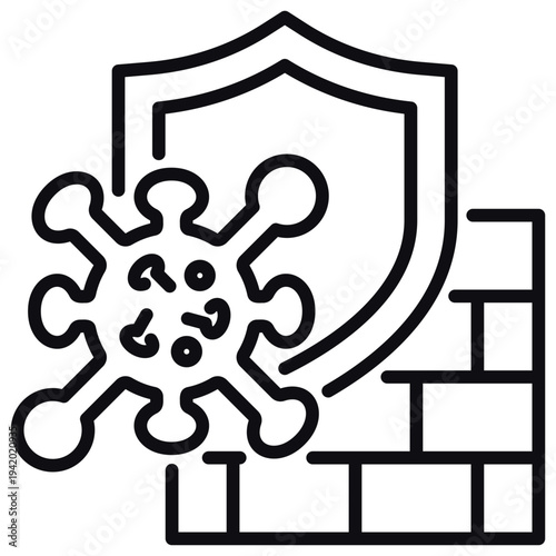 Viral Defense Line Icon