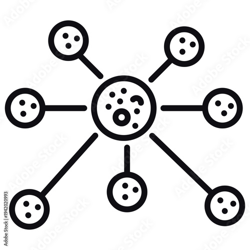 Immune Network Line Icon