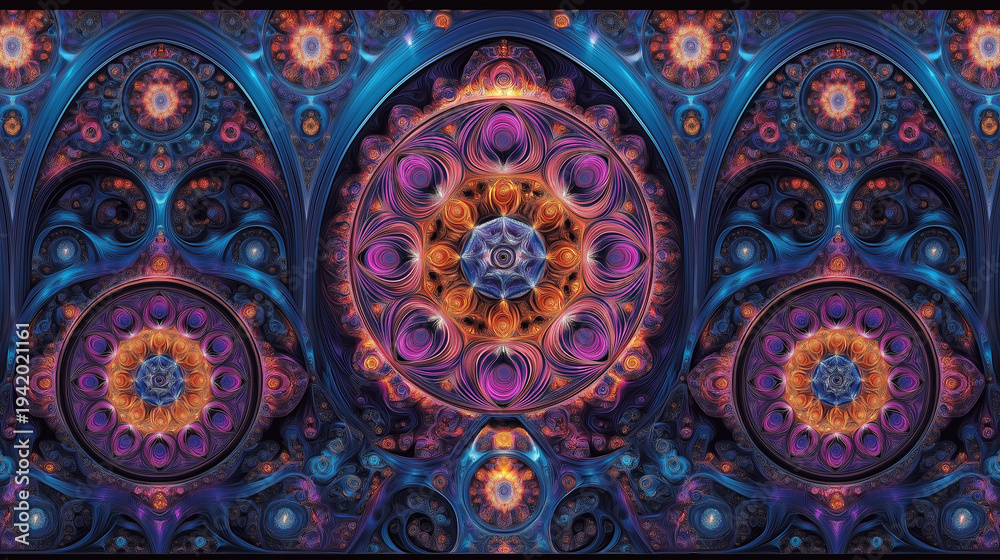 Fototapeta premium Intricate fractal mandala art design