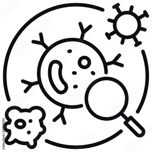 Immune Surveillance Line Icon