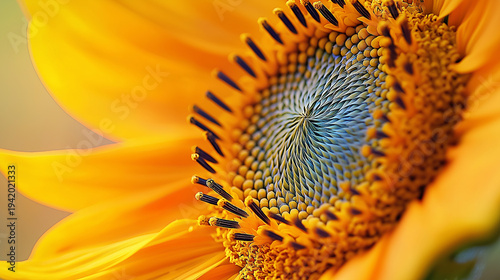 Sunflower macro detail center
