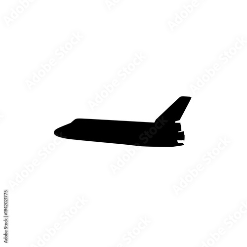 Space Shuttle Vector Silhouette Isolated on White Background
