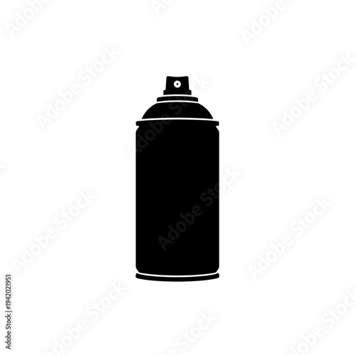 Spray Paint Can Vector Silhouette Isolated on White Background