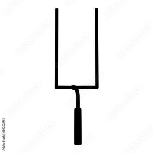 Tuning Fork Instrument Vector Silhouette Isolated on White Background