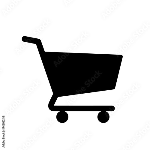 Shopping Cart Trolley Silhouette Vector Retail Store Icon