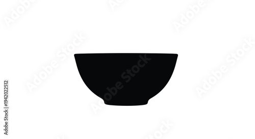 Simple black bowl isolated on a white background a stark silhouette