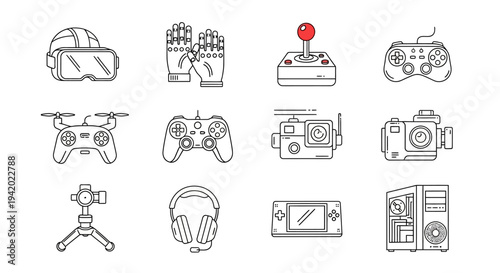 Collection of gaming and tech devices.