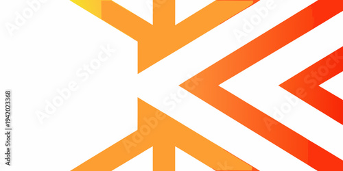Abstract geometric design featuring orange and white angled shapes