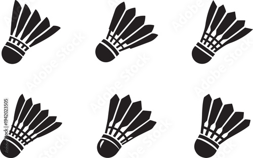 Shuttlecock icon set vector illustration for website, logo, app, template and ui design use.