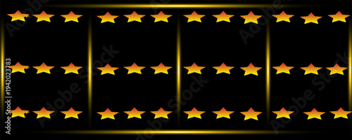 Star rating, rate us, review icon set isolated on black background. stars rating review. Quality shape design. Customer feedback concept. illustration.