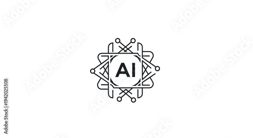 Artificial Intelligence AI Logo Design Element.