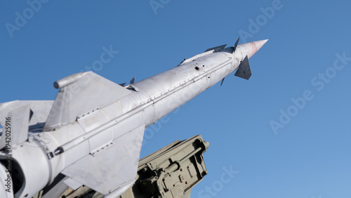Φωτογραφία Missile Tail Section Captured In Detail, Closeup Of Fins, Hinges And Nozzle, Wea