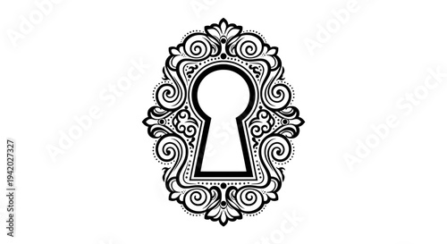 ornate keyhole with intricate decorative frame