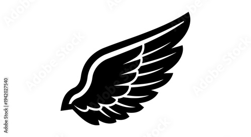black and white eagle wing minimalistic