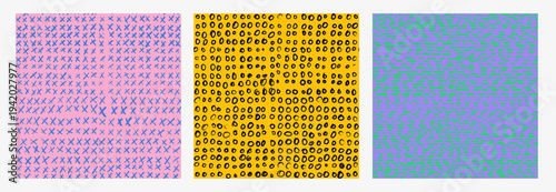 Crayon drawn doodle simple seamless pattern childish sketch texture. Hand drawn random strokes lines create playful background. Cute kids wallpaper design for fabric, wrapping paper, print, school.