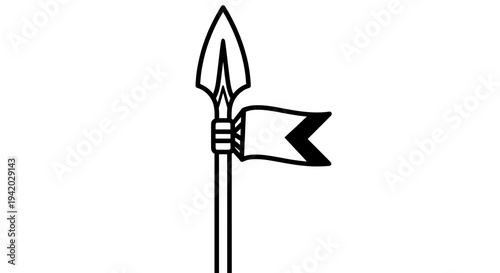 black and white upward pointing metal arrowhead line drawing