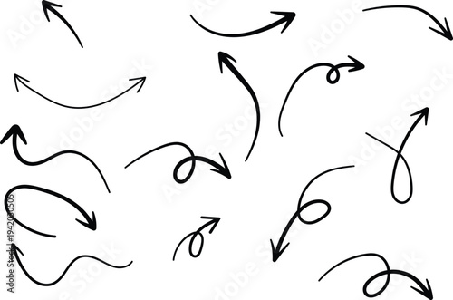 Hand-drawn Arrows Set. Vector Design