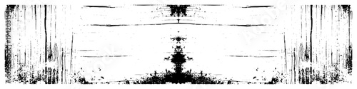 Symmetrical distressed ink frame with vertical drips and grunge texture border