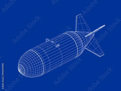Photos 3D wire-frame model of nuclear gravity bomb