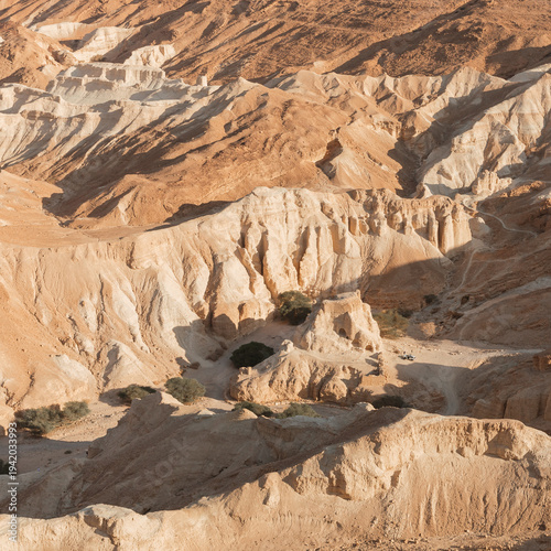 The mountainous landscape of the arid Judean Desert
