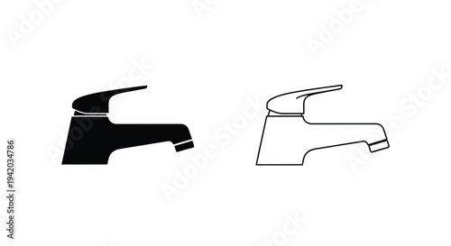 Modern faucet design in contrasting views a striking silhouette