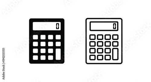Two calculator icons in different styles a bold silhouette