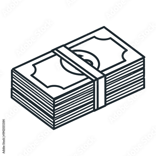 Stack of Banknotes Bundled Together.