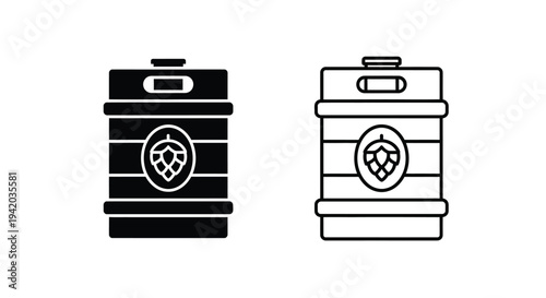 Two beer barrels one filled and one outline a striking silhouette