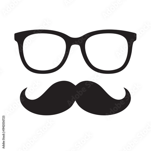 Glasses and mustache silhouette vector illustration for Father's Day