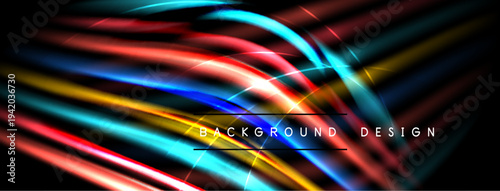 Abstract vibrant lines create dynamic background. Bright colors blend, forming flowing shapes. Modern design element for digital projects.