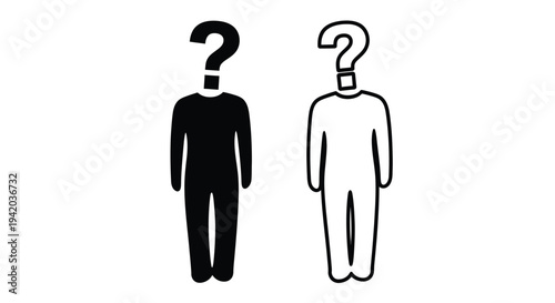 Two human figures one dark and one light simple design silhouette