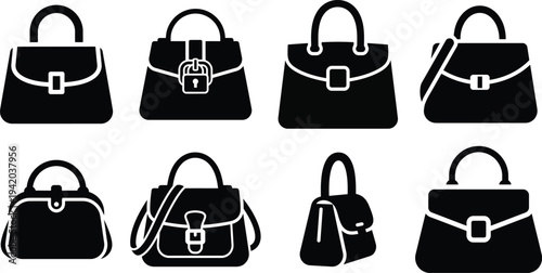 Black and white handbag silhouettes handbags purses 4