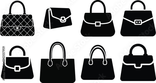 Black and white handbag silhouettes handbags purses 3