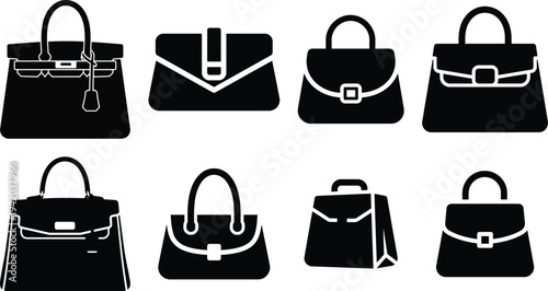 Black and white handbag silhouettes handbags purses 5