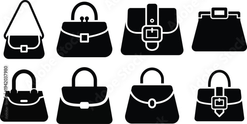 Black and white handbag silhouettes handbags purses 7