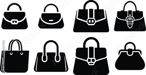 Black and white handbag silhouettes handbags purses
