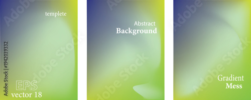 Abstract Background Green, Yellow, Blue, pink purple blurred gradient background with aurora shape and light texture on black background. Modern green blur grainy technology background for poster wall
