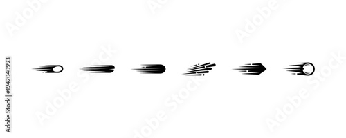 Speed motion trail and fast movement icons