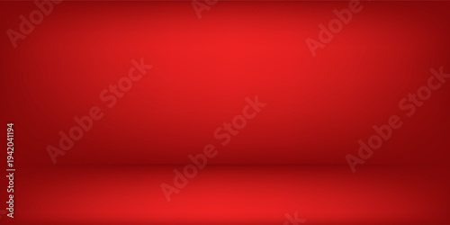 Empty abstract bright red studio background  product display with copy space for displaying content simple abstract modern