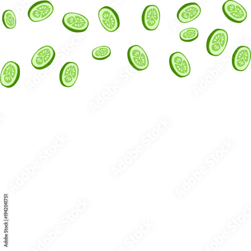 Cucumber slice corner border