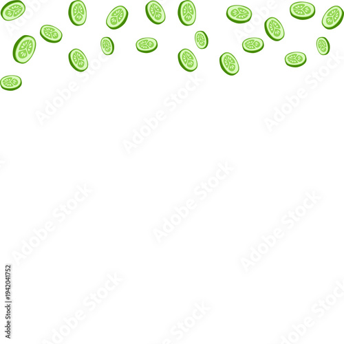 Cucumber slice corner border