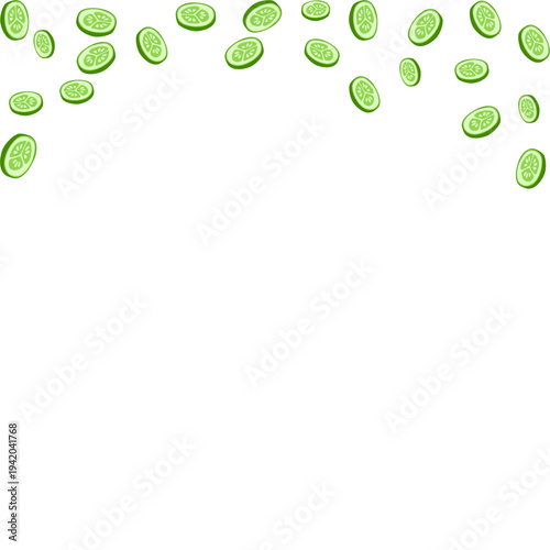 Cucumber slice corner border