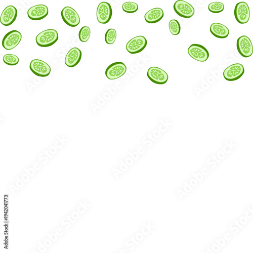 Cucumber slice corner border