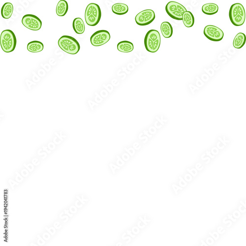 Cucumber slice corner border