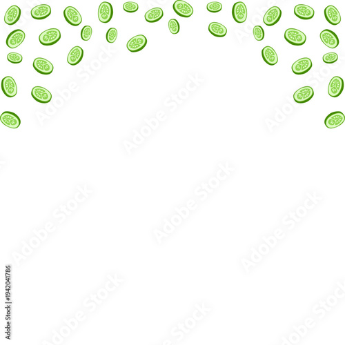 Cucumber slice corner border