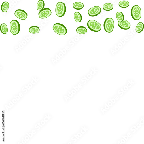 Cucumber slice corner border