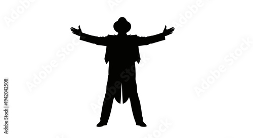 Vector silhouette of a man with arms outstretched